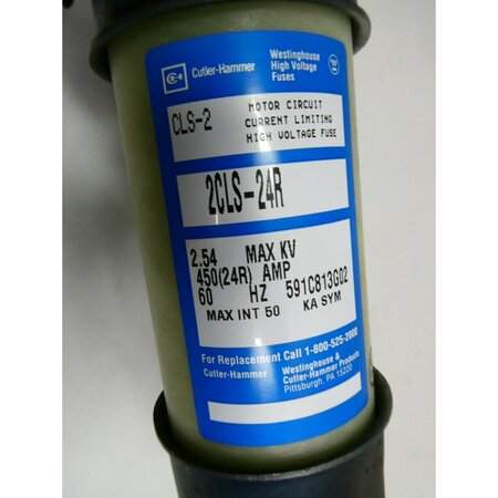 Eaton Cutler-Hammer Current Limiting Fuse, CLS Series, 450A, 2540V AC, Screw-In 2CLS-24R